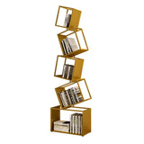 Modern Square Iron Bookshelf - 5-Shelf Storage for Home Office