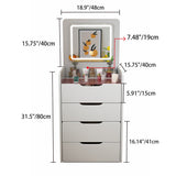 Modern Minimalist Rectangular Glass Vanity Table with 3 Drawers – Bedroom Makeup Station