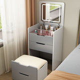 Modern Minimalist Rectangular Glass Vanity Table with 3 Drawers – Bedroom Makeup Station