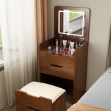 Modern Minimalist Rectangular Glass Vanity Table with 3 Drawers – Bedroom Makeup Station