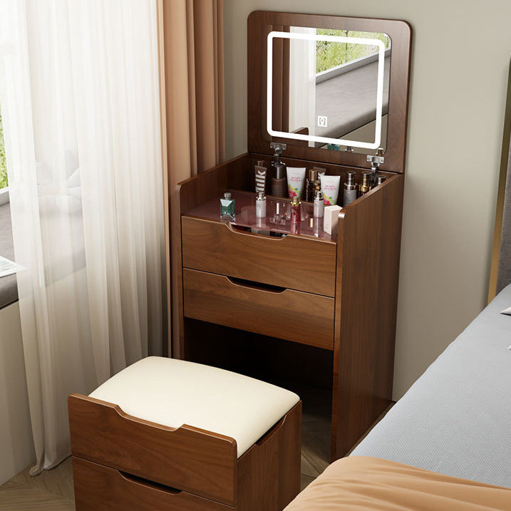 Modern Minimalist Rectangular Glass Vanity Table with 3 Drawers – Bedroom Makeup Station
