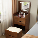 Modern Minimalist Rectangular Glass Vanity Table with 3 Drawers – Bedroom Makeup Station