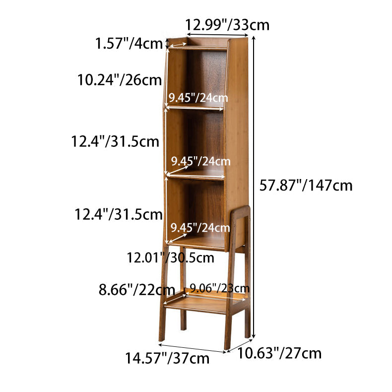 Traditional Japanese Square Bamboo Bookshelves – 3, 4, or 5-Tier Living Room Storage