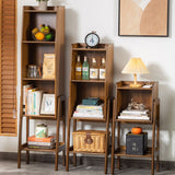 Traditional Japanese Square Bamboo Bookshelves – 3, 4, or 5-Tier Living Room Storage