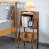Traditional Japanese Square Bamboo Bookshelves – 3, 4, or 5-Tier Living Room Storage