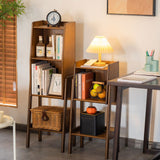 Traditional Japanese Square Bamboo Bookshelves – 3, 4, or 5-Tier Living Room Storage