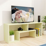 Sleek Modern Minimalist Rectangular TV Stand – 2-Tier Board Console for Living Room