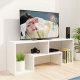 Sleek Modern Minimalist Rectangular TV Stand – 2-Tier Board Console for Living Room