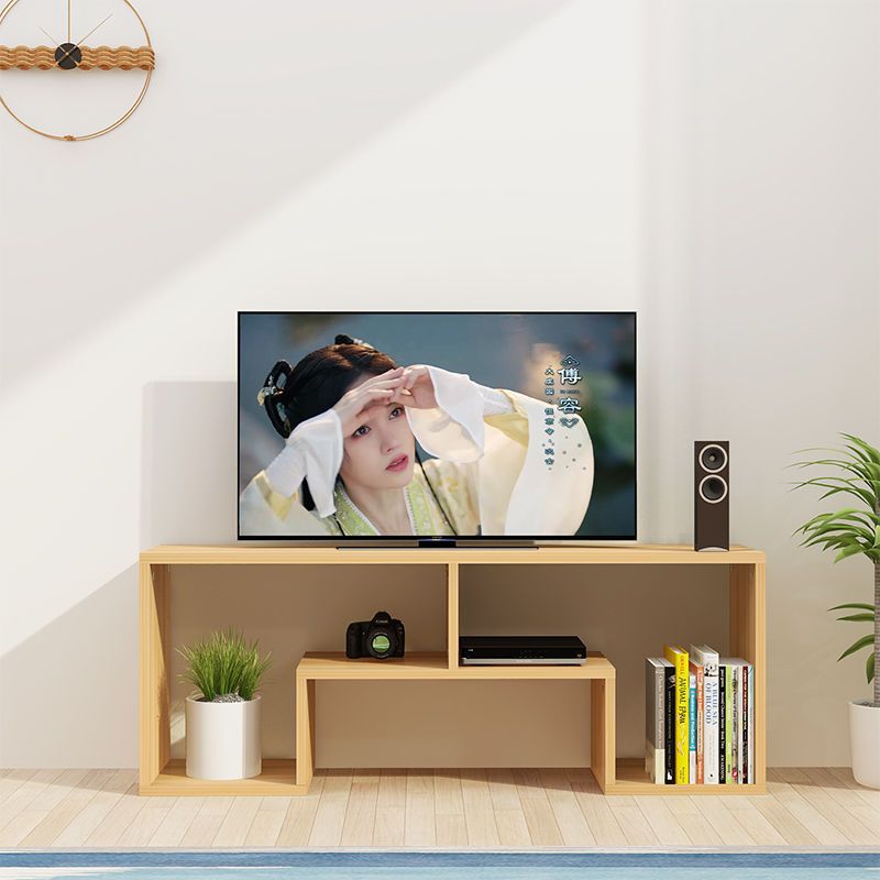 Sleek Modern Minimalist Rectangular TV Stand – 2-Tier Board Console for Living Room
