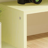 Sleek Modern Minimalist Rectangular TV Stand – 2-Tier Board Console for Living Room