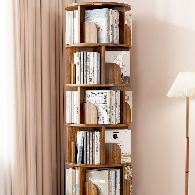 Modern Minimalist Square-Base Artificial-Board Bookshelves – 4/5-Tier, Ideal for Study