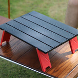 Modern Minimalist Rectangular Aluminum Alloy Folding Outdoor Coffee Table, 1-Tier, Perfect for Garden & Camping