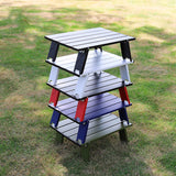 Modern Minimalist Rectangular Aluminum Alloy Folding Outdoor Coffee Table, 1-Tier, Perfect for Garden & Camping