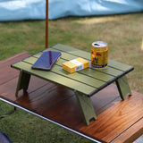 Modern Minimalist Rectangular Aluminum Alloy Folding Outdoor Coffee Table, 1-Tier, Perfect for Garden & Camping