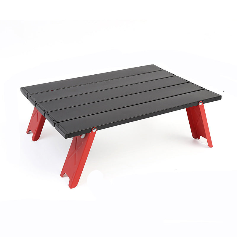 Modern Minimalist Rectangular Aluminum Alloy Folding Outdoor Coffee Table, 1-Tier, Perfect for Garden & Camping