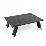 Modern Minimalist Rectangular Aluminum Alloy Folding Outdoor Coffee Table, 1-Tier, Perfect for Garden & Camping