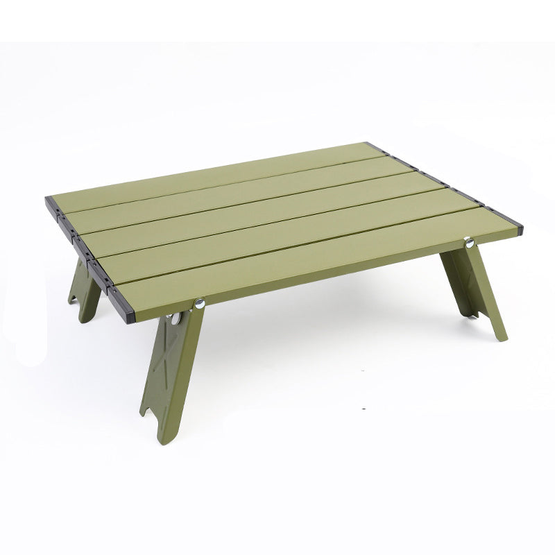 Modern Minimalist Rectangular Aluminum Alloy Folding Outdoor Coffee Table, 1-Tier, Perfect for Garden & Camping