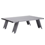 Modern Minimalist Rectangular Aluminum Alloy Folding Outdoor Coffee Table, 1-Tier, Perfect for Garden & Camping
