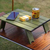 Modern Minimalist Rectangular Aluminum Alloy Folding Outdoor Coffee Table, 1-Tier, Perfect for Garden & Camping