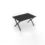 Modern Minimalist Rectangle Carbon Steel Outdoor Foldable Camping Coffee Table, 1-Tier for Garden