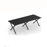 Modern Minimalist Rectangle Carbon Steel Outdoor Foldable Camping Coffee Table, 1-Tier for Garden