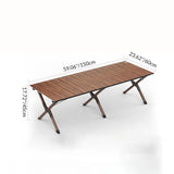 Modern Minimalist Rectangle Carbon Steel Outdoor Foldable Camping Coffee Table, 1-Tier for Garden