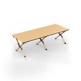 Modern Minimalist Rectangle Carbon Steel Outdoor Foldable Camping Coffee Table, 1-Tier for Garden