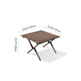 Modern Minimalist Rectangle Carbon Steel Outdoor Foldable Camping Coffee Table, 1-Tier for Garden