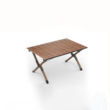 Modern Minimalist Rectangle Carbon Steel Outdoor Foldable Camping Coffee Table, 1-Tier for Garden