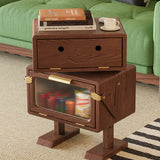 Modern Art Deco Kids' Robot Nightstand - Rotatable, 2-Drawer with Rubberwood & Acrylic Plastic, Bedroom Furniture