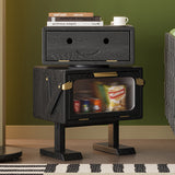 Modern Art Deco Kids' Robot Nightstand - Rotatable, 2-Drawer with Rubberwood & Acrylic Plastic, Bedroom Furniture