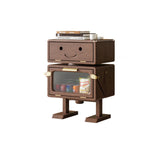 Modern Art Deco Kids' Robot Nightstand - Rotatable, 2-Drawer with Rubberwood & Acrylic Plastic, Bedroom Furniture