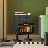 Modern Art Deco Kids' Robot Nightstand - Rotatable, 2-Drawer with Rubberwood & Acrylic Plastic, Bedroom Furniture