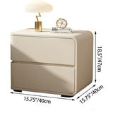 Luxurious Contemporary Rectangle Nightstand with Microfiber Leather, Solid Wood, Metal & Plastic – 2-Drawer Bedroom Accent