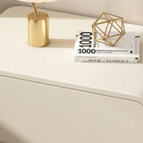Luxurious Contemporary Rectangle Nightstand with Microfiber Leather, Solid Wood, Metal & Plastic – 2-Drawer Bedroom Accent