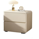 Luxurious Contemporary Rectangle Nightstand with Microfiber Leather, Solid Wood, Metal & Plastic – 2-Drawer Bedroom Accent