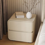 Luxurious Contemporary Rectangle Nightstand with Microfiber Leather, Solid Wood, Metal & Plastic – 2-Drawer Bedroom Accent