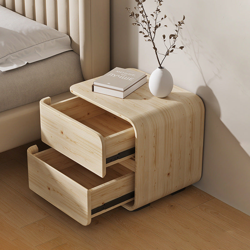 Luxurious Contemporary Rectangle Nightstand with Microfiber Leather, Solid Wood, Metal & Plastic – 2-Drawer Bedroom Accent