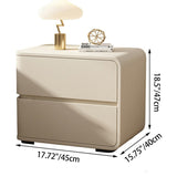 Luxurious Contemporary Rectangle Nightstand with Microfiber Leather, Solid Wood, Metal & Plastic – 2-Drawer Bedroom Accent