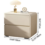 Luxurious Contemporary Rectangle Nightstand with Microfiber Leather, Solid Wood, Metal & Plastic – 2-Drawer Bedroom Accent