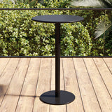 Modern Minimalist Round Iron Outdoor Bar Table, 1-Tier, for Garden