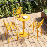 Modern Minimalist Round Iron Outdoor Bar Table, 1-Tier, for Garden