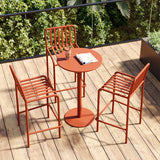 Modern Minimalist Round Iron Outdoor Bar Table, 1-Tier, for Garden