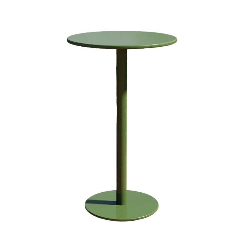 Modern Minimalist Round Iron Outdoor Bar Table, 1-Tier, for Garden
