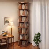 Modern Minimalist Rotating Floor-Standing Bookshelf with Cylindrical Metal & MDF – 3/4/5/6/7-Tier, Perfect for Study