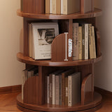 Modern Minimalist Rotating Floor-Standing Bookshelf with Cylindrical Metal & MDF – 3/4/5/6/7-Tier, Perfect for Study