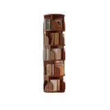 Modern Minimalist Rotating Floor-Standing Bookshelf with Cylindrical Metal & MDF – 3/4/5/6/7-Tier, Perfect for Study