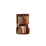 Modern Minimalist Rotating Floor-Standing Bookshelf with Cylindrical Metal & MDF – 3/4/5/6/7-Tier, Perfect for Study