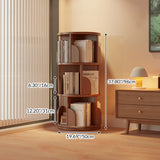 Modern Minimalist Rotating Floor-Standing Bookshelf with Cylindrical Metal & MDF – 3/4/5/6/7-Tier, Perfect for Study