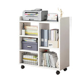 Sleek Modern Minimalist Rectangular Bookshelves - Movable, Plywood-Plastic, 5-Cabinet Design for Study
